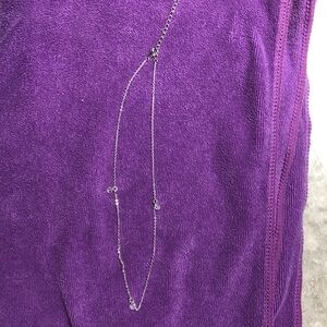 Dainty &  Elegant Silver Necklace with 3 hanging stones